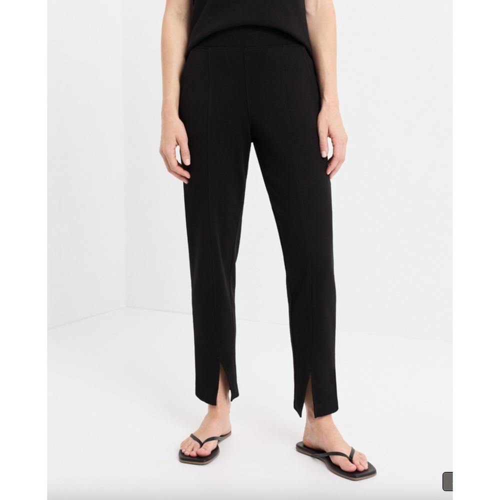 Pact Womens Organic Airplane Tapered Leg Pant Size L Black Leisure Travel